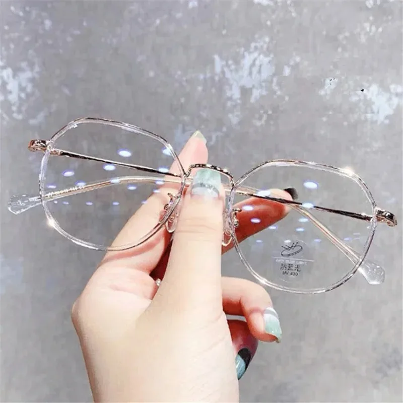 Finished Myopia Glasse Women with Minus Degree Round Nearsighted Eyewear Diopter  -0.5 -0.75 -1.25 -1.5  -2.0 -2.5 -3.0 To -6