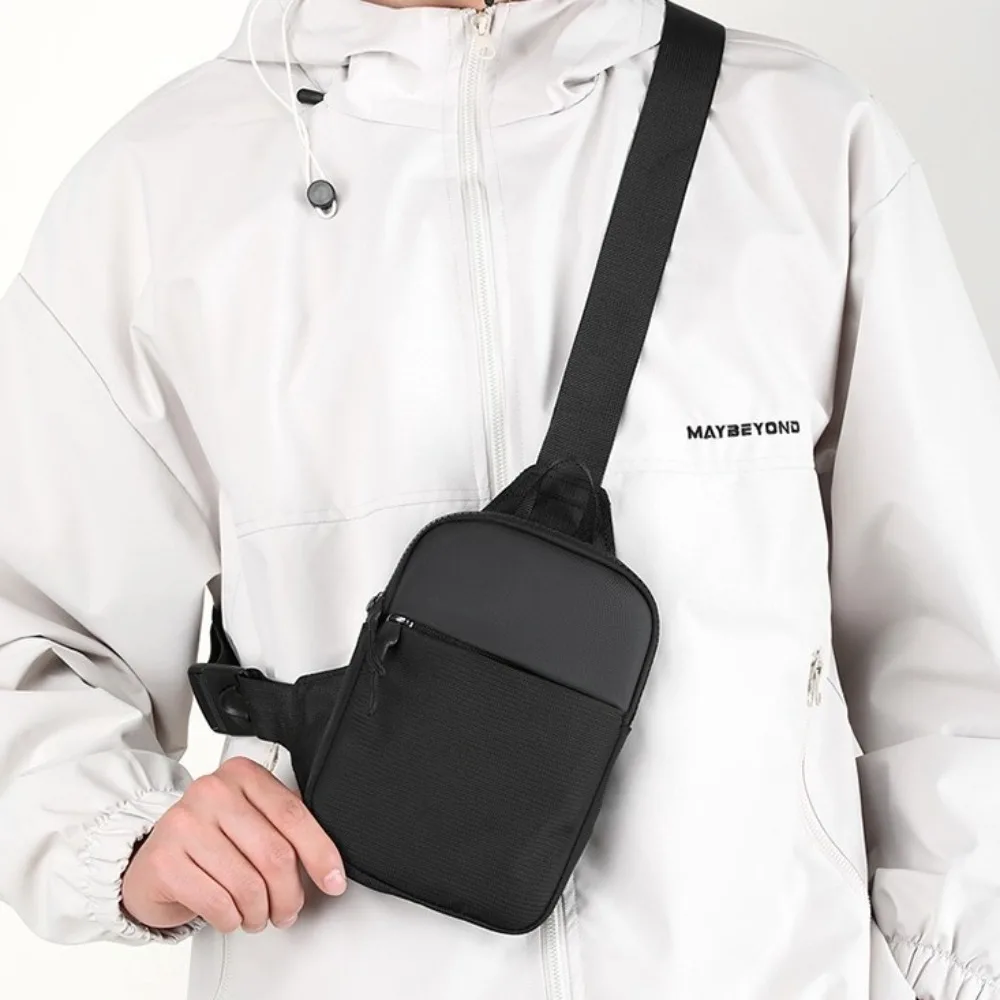 

Fashion Zipper Men Chest Bag Multipocket Waterproof Men Shoulder Bag Nylon Handbag Sports Chest Bag Outdoor