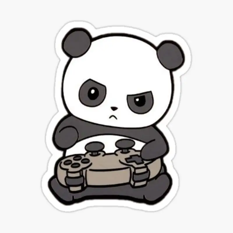 Gaming Panda Sticker for Laptop Decor Bedroom Car Cute Cartoon Art Fashionable Public Suitcase