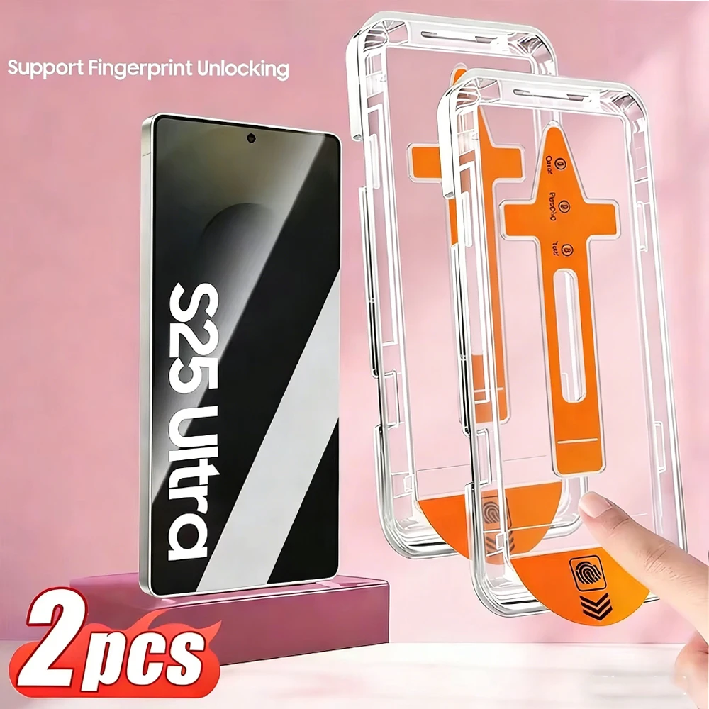 1-2Pcs For Samsung Galaxy S25 S24 Ultra S23 S22 S21 Plus A16 A36 A55 A56 A25 A15 A35 A34 A54 5G Screen Protector Tempered Glass