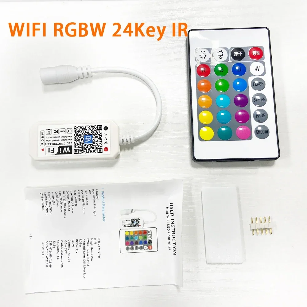 5V 12V 24V LED Strip WIFI RGB RGBW Controller Android IOS APP Blue Tooth-compatible Magic Home IR Control for RGB RGBW LED Strip