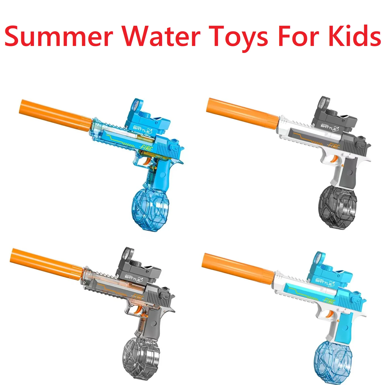 Large Capacity Electric Water Gun Long Range Repeating Pistol Automatic Summer Water Blaster Water Sprinkler Toys For Children