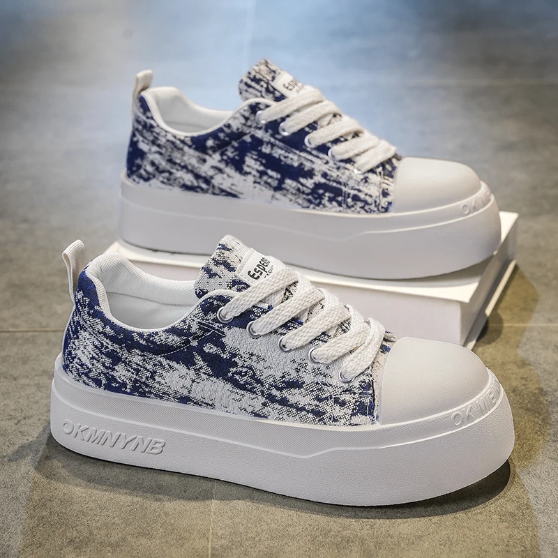 

Men Street Style Canvas Shoes Original Niche Design Thick Sole Soft Sole Breathable All-match Casual Sneakers