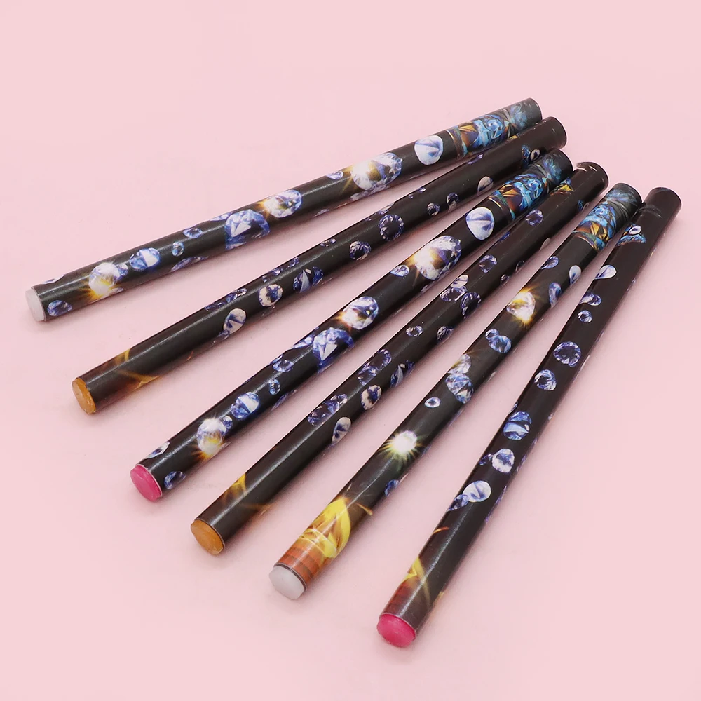 6Pcs Rhinestone Picker Self-Adhesive Wax Pencil Diamond Art Pen Rhinestone Applicator Gem Picker Jewel Dotting Tool For Manicure