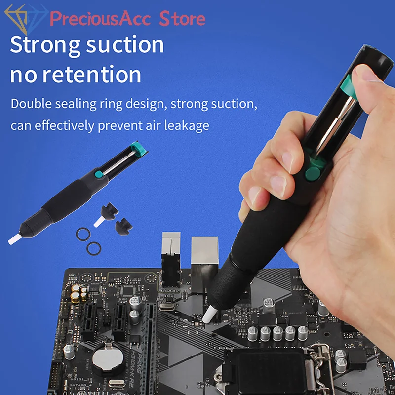 Hand Welding Tools DP-366D Dual-Ring Non-Slip Handle Solder Sucker Powerful Solder Pump Soldering Sucker Pen