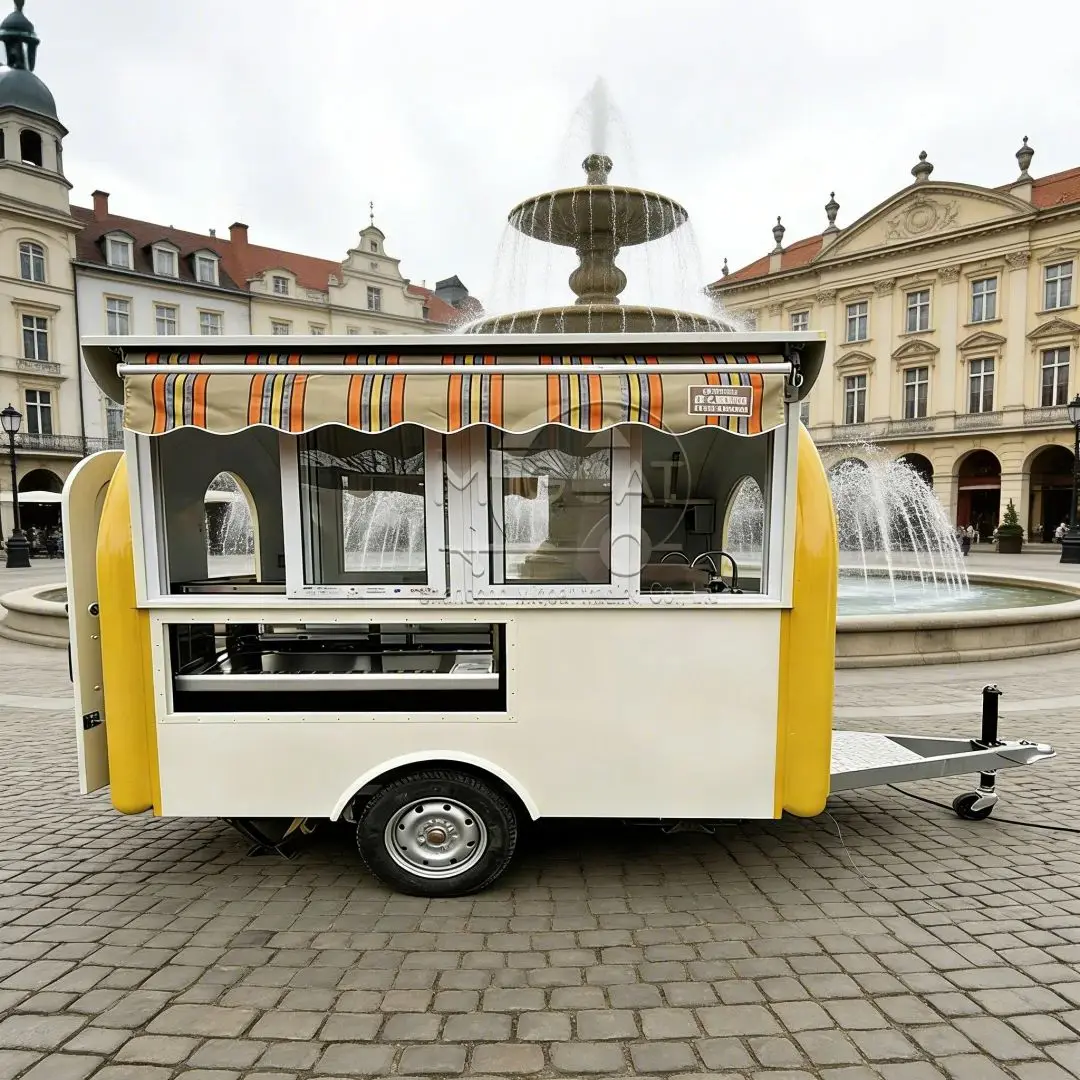 

Мобильный фудтрак на заказ, полностью оборудованный, из нержавеющей стали, для уличной еды, закусок и кофе, для бизнеса на открытом воздухе