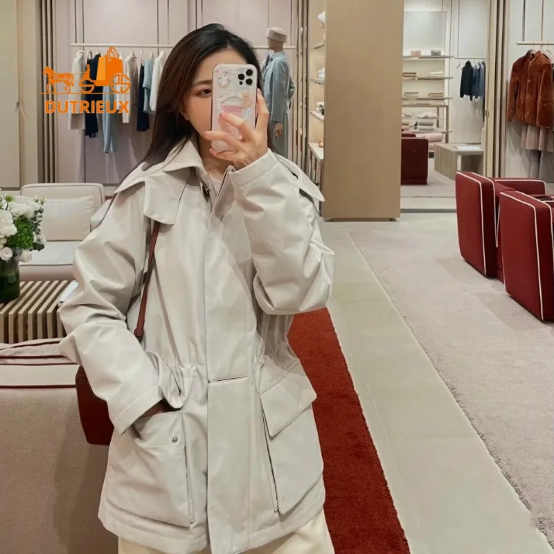 2025 New Autumn and Winter Women's Cashmere Windbreaker Hooded Coat, Fashionable and Elegant Warm Women's Short Jacket