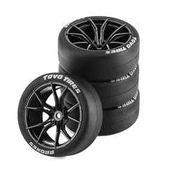 RC Drift Tires and Plastic Wheels Rims Rally Racing Tyres 12mm Hex for 1:10 Scale On Road Touring Street Car Tamiya HPI KYOSHO
