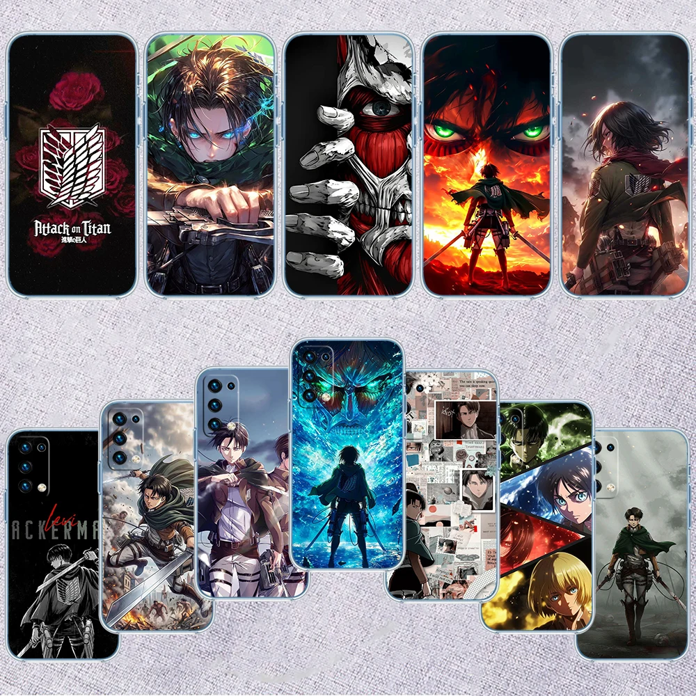 IJ24 Eren Titan Attacks Transparent Phone Case for Samsung Galaxy A04 A04S A14 A23 A34 A54 M23 M33 M52 M53