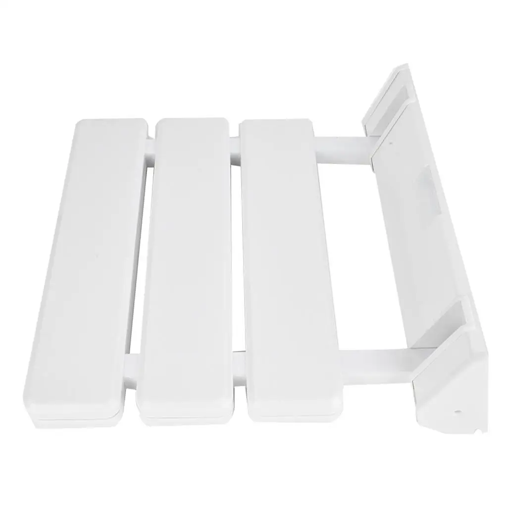 

Wall-Mounted Drop-leaf Shower Seat Aluminum Alloy Stool Folding Elderly Space-Saving Shower Bench Home Room Toilet