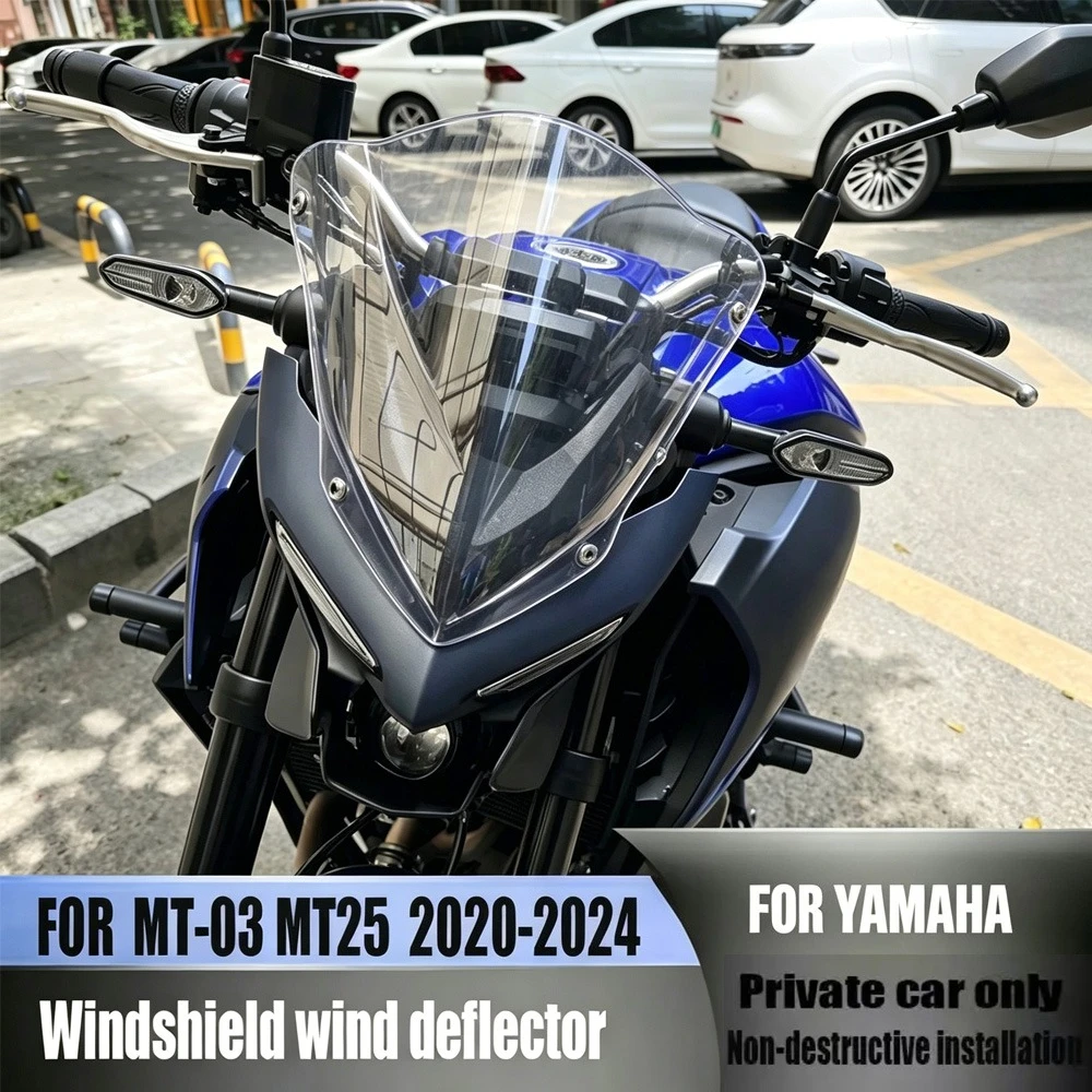 Per YAMAHA MT 25 03 MT25 MT03 2020-2025 2024 Parabrezza Anteriore Moto Sport Touring Visiera Deflettore Vento