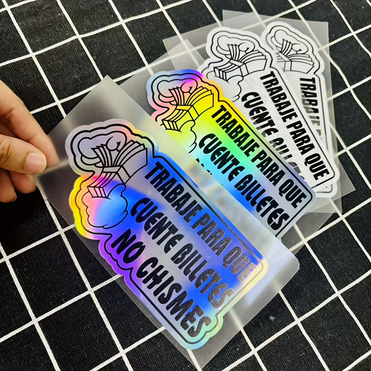 1 шт., автомобильная наклейка «Trabaje Para Que Cuente Billetes No Ch Panger», юмористическая испанская автонаклейка
