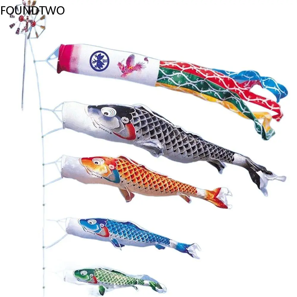 40/70/100CM Japan Style Carp Wind Sock Flag Wind Chimes Hanging Decorations Yard Koinobori Hanging Decor