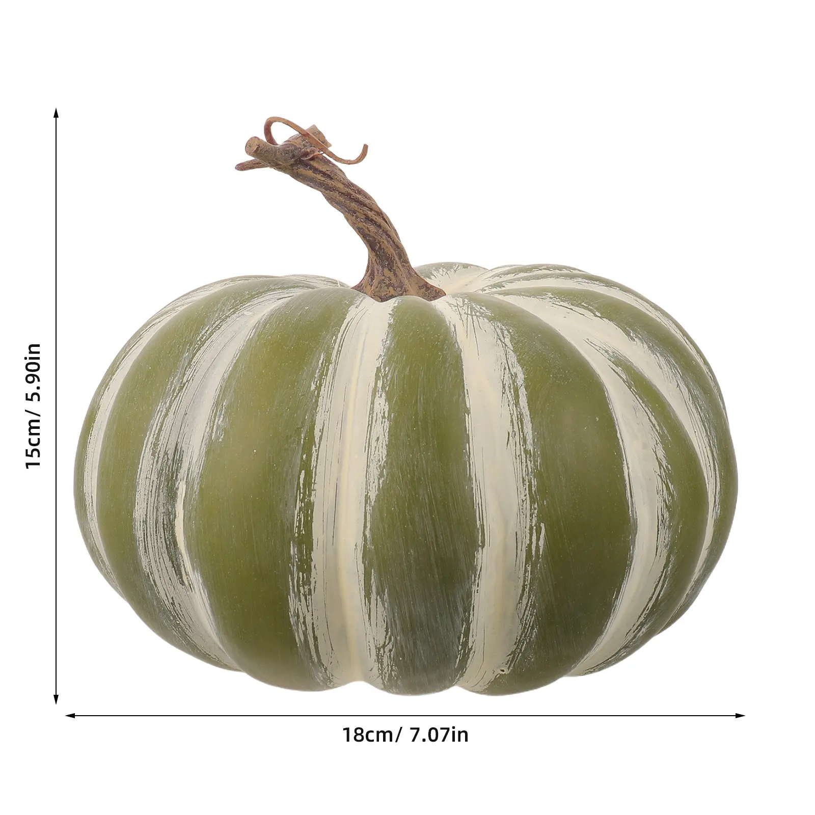 Large Green Fake Pumpkin 7'' Artificial Cushaw Autumn Fall Pumpkin Foam Decoration Realistic Thanksgiving Party Harvest Table - view 4