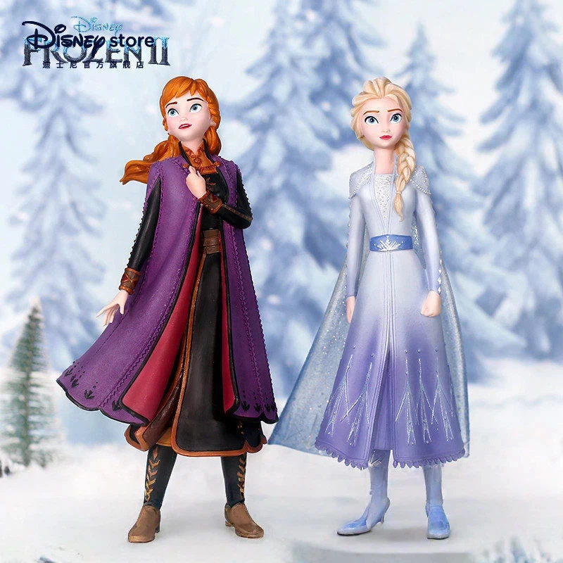 

Официальные оригинальные фигурки принцесс Эльзы и Анны из мультфильма Disney Frozen 2, модные коллекционные декоративные игрушки для детей и фанатов.
