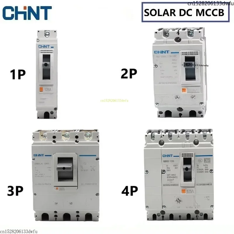 CHINT NM8NDC 1P 2P 3P 4P DC MCCB Molded Case Circuit Breaker Photovoltaic Solar Energy Power Motor Protection Switch 160A 250A