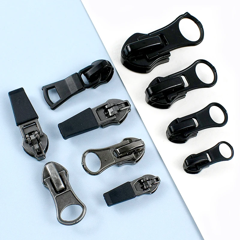 

10Pcs Meetee Nylon Zipper Head Waterproof Zip Puller Jacket Zips Slider Tent Invisible Zippers Repair Kit DIY Sewing Accessories