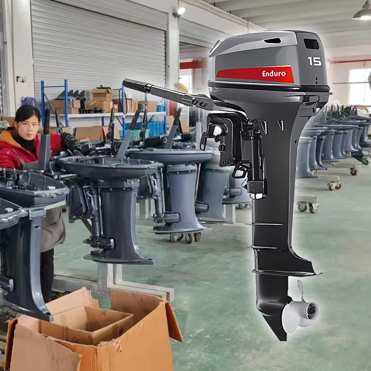 15HP 2 Stroke Outboard Motor  - Portable 36kg Engine For Small Boat, Manual Tilt, Pre-Mix Oil Fuel