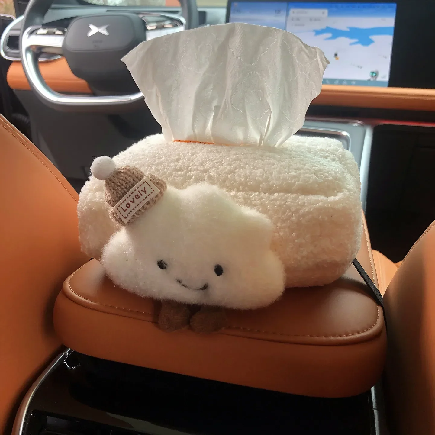 Brandneuer Auto-Taschentuchhalter mit schönem Wolken-Design, perfekt für die Aufbewahrung in der Fahrzeugarmlehne. Diese am Sitz montierte Auto-Taschentuchbox
