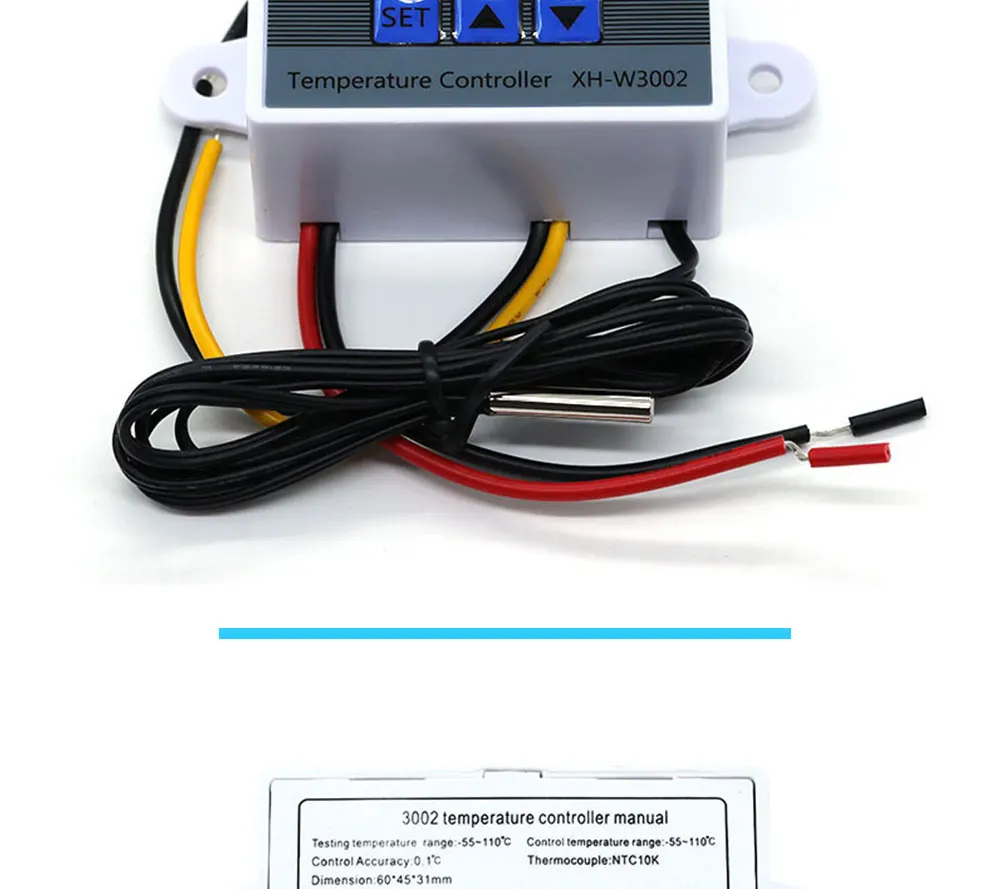 XH-W3002 /W3001 NTC Digital LED Temperature Controller Thermostat Control Switch
