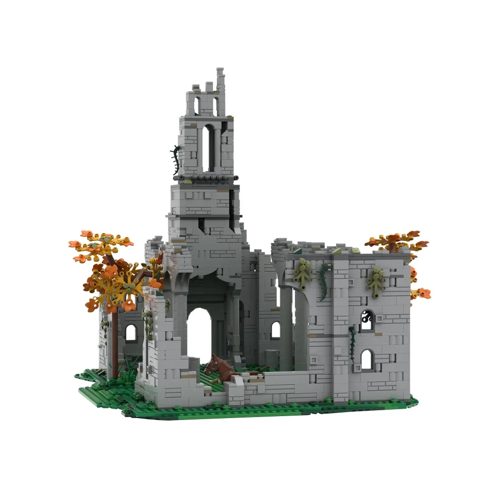 MOC Movie Classic Castle Church of Ellehs Building Blocks Model Rings Game Medieval Architecture Cave Spectral Steed Bricks Toy