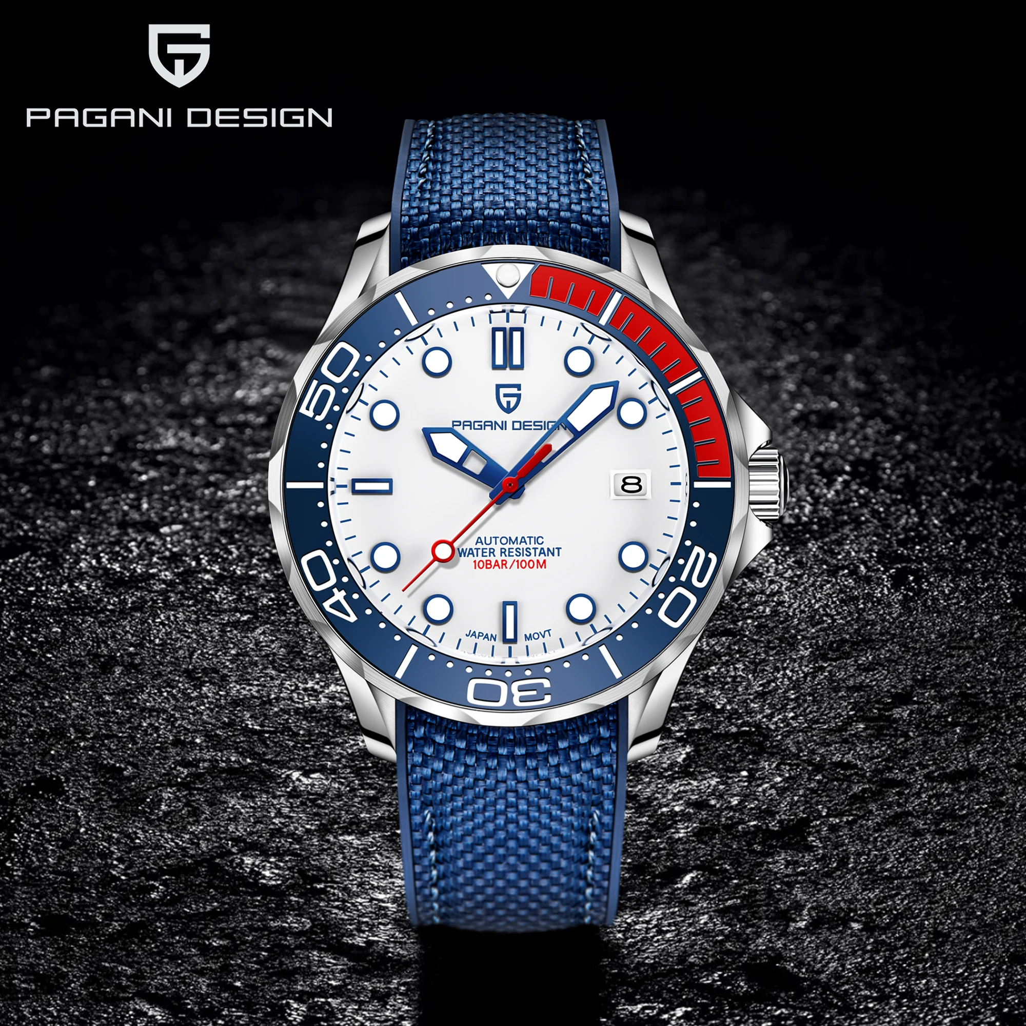 

PAGANI DESIGN 2022, роскошные мужские часы для дайвинга, светящиеся автоматические механические наручные часы с полным календарем, спортивные часы для мужчин