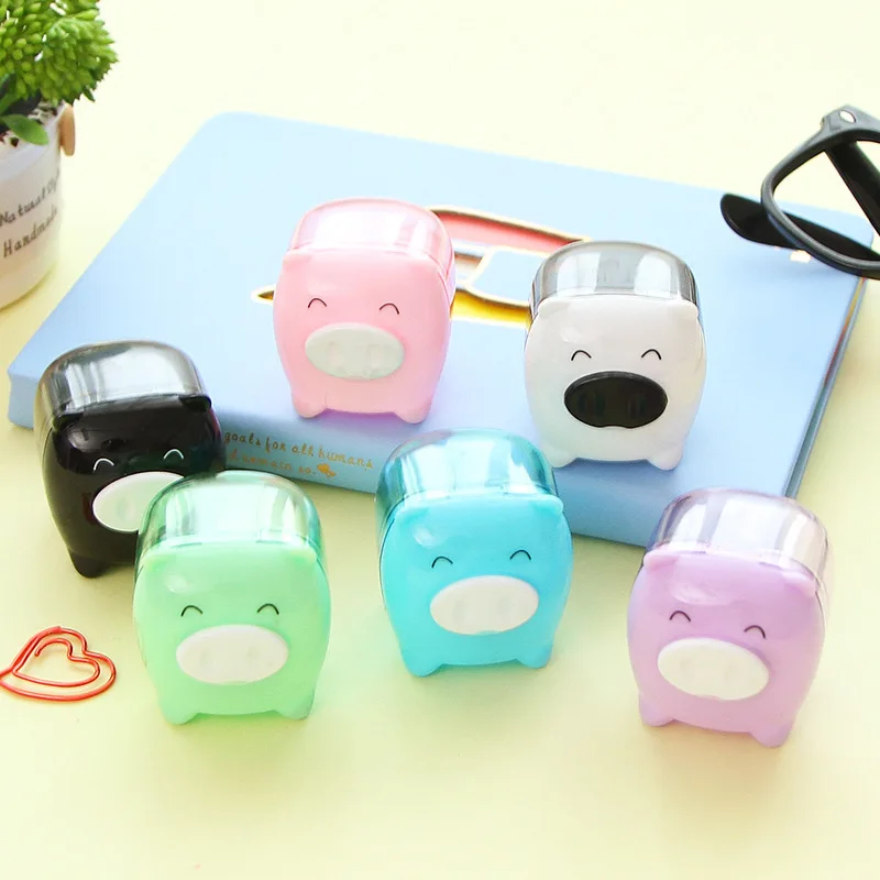 

1/3Pcs Cartoon Creative Piggy Pencil Sharpener Cute Mini Random Color Manual Kawaii Stationery School Supplies for Kids Adults