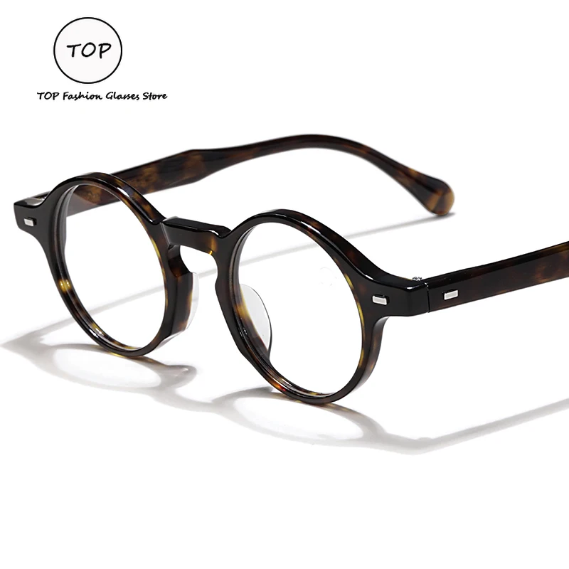

Retro Classic Fashion Temperament Unisex Round Acetate Reading Myopia with Prescription Personalized Customized Glasses Frame