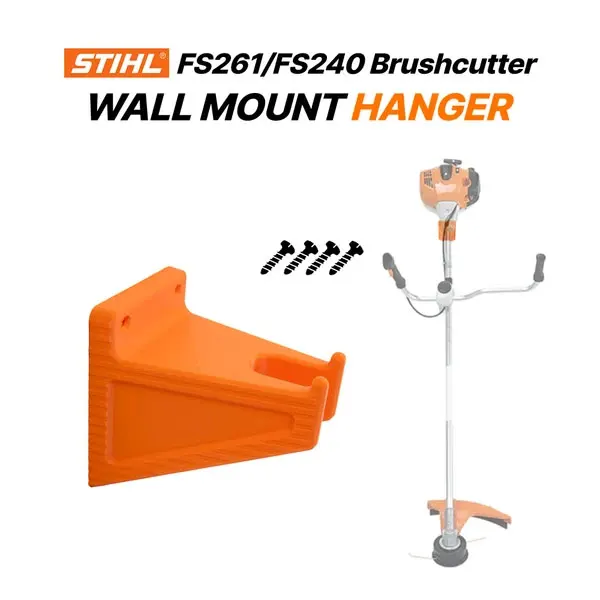 Brush Cutter Wall Mount Holder Compatible with Stihl FS261 FS240, String Trimmer Storage Rack, Garage Shed Garden Tool Organizer