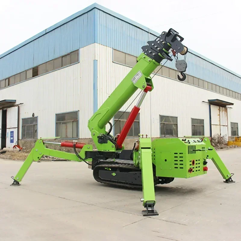 ขายส่งราคาแบบพกพา 1ton HW-100 Mini Crawler เครนไฮดรอลิก Telescopic Boom Spider Crane สําหรับขายเม็กซิโกชิลีบราซิล