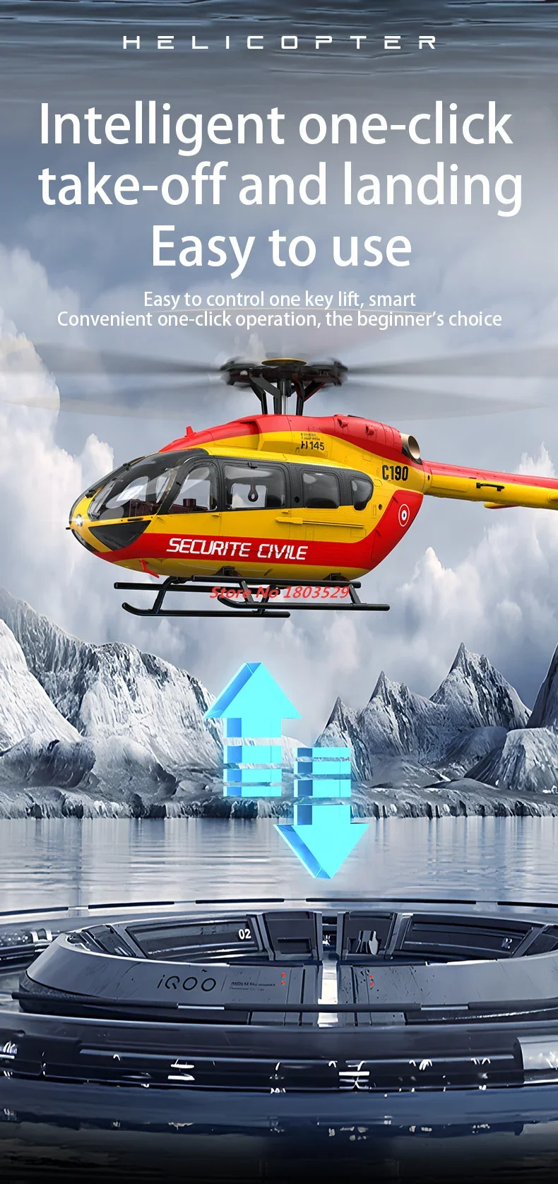 

Rc Helicopter 6CH Single-Propeller FlybarlessBrushless Motor With Optical Flow Rc Electric Model Duct Tail Slurry Toy Helicopter