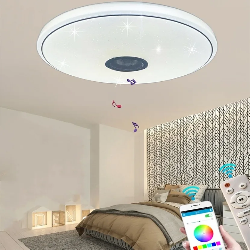 LED Ceiling Light APP Bluetooth Circular Music Light RGB Dimming Remote Control Intelligent Bedroom Living Room Decoration Light