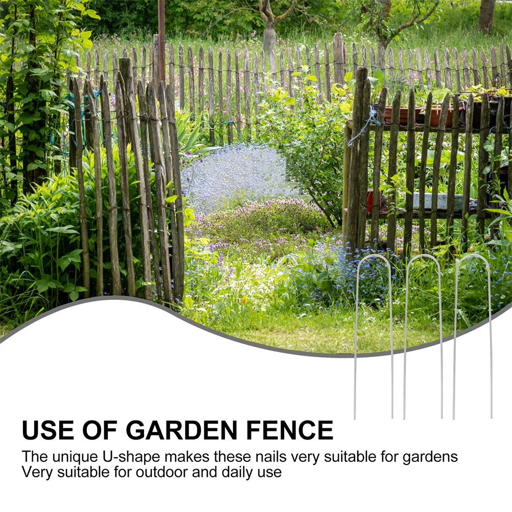 

8Pcs Ground Stakes U Shaped Landscape Garden Metal Stakes Heavy Duty Yard Outdoor Tent Fixing Tools Camping Trampoline Anchors