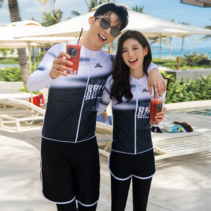 

Men's Women's Long Sleeve Rash Guard, Quick Dry Swim Shirt+Trunks+Shorts With Bikini Full Body Beach Surf Swimsuit Bathing Suit