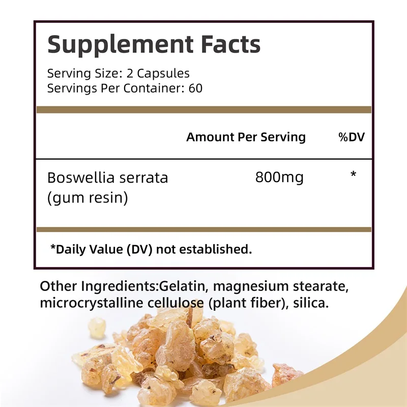 Boswellia Extract Capsules - Supports Joint Flexibility and Mobility, Relieves Joint Pain
