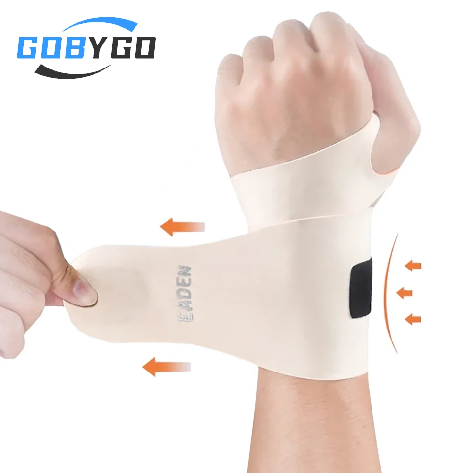 GOBYGO 1Pcs Adjustable Compression Wrist Guard Thin Sprain Wrist Brace Tendon Sheath Pain Men Women Wrist Safety Hand Support