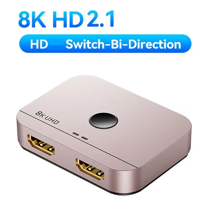 A31T -Compatible 2.1 Switcher 2 Port 8K 60Hz 4K 120Hz Bi-Directional 1 in 2 Out 2 in 1 Out for PS5 PC Laptop Monitor