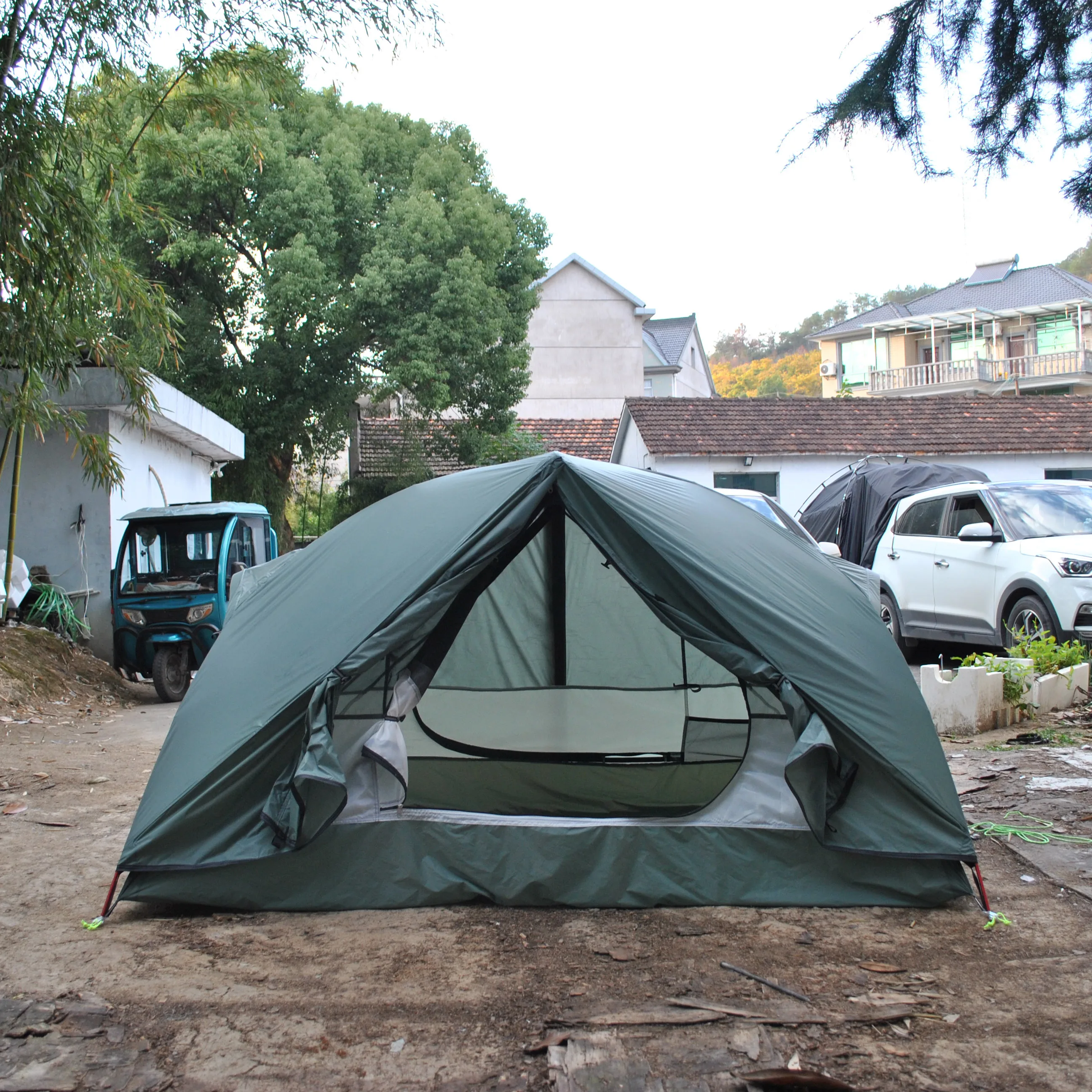 Imagem -06 - Silicone Nylon Camping Tent com Pegada Tenda Ultraleve Verde Pessoa Czx654 20d Four Season Pessoa