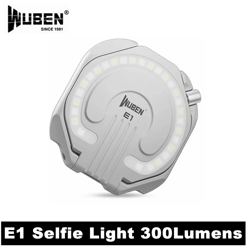 

WUBEN E1 EDC Mini Flashlight Rechargeable 300Lumens LED Selfie Light Portable Ring Light For Phone Stand Waterproof Magnetic