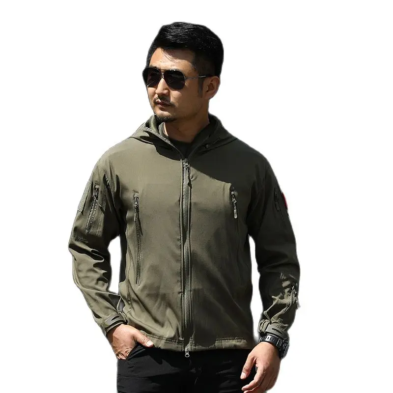 ฤดูร้อน Slim Mens ยุทธวิธีแจ็คเก็ตเสื้อแจ็คเก็ตเดินป่า Shell เสื้อผ้า Windbreaker นักบิน Hood ทหารเสื้อแจ็คเก็ตยีนส์กางเกง