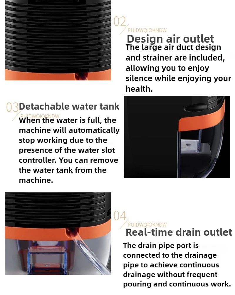 제습기 소형 반도체 고전력 자동 에너지 절약 제습기 가정용 침실 지하실 제습기 건조기