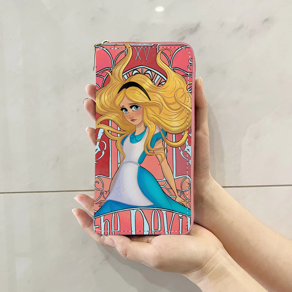 

Disney Princess Alice in Wonderland Anime Briefcases Wallet Cartoon Coin Bag Casual Purses Card Storage Handbag Unisex Gift