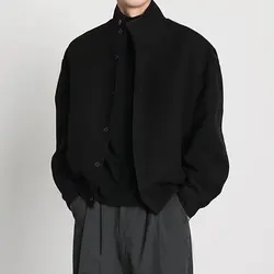 2024 autumn and winter trendy brand workwear stand up collar jacket woolen coat British style niche design baseball suit trend