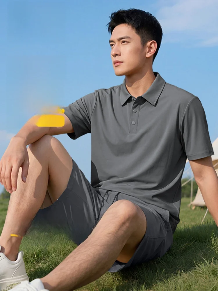 tucano-men's-summer-ice-silk-short-sleeve-shirt-and-five-quarter-pants-quick-dry-breathable-casual-sports-suit