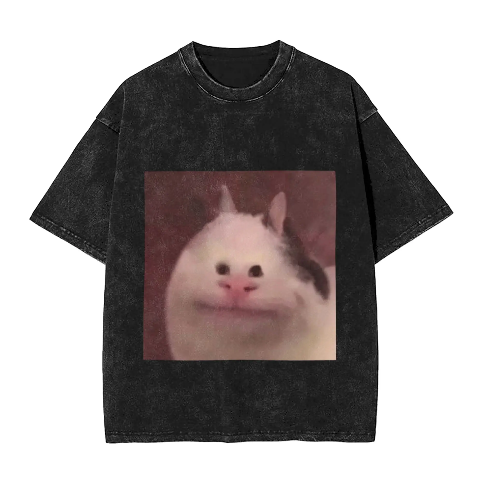 Alien cat meme Unique Comfort A Washed T Shirt Men's Women's Oversized Cotton Tees Tops
