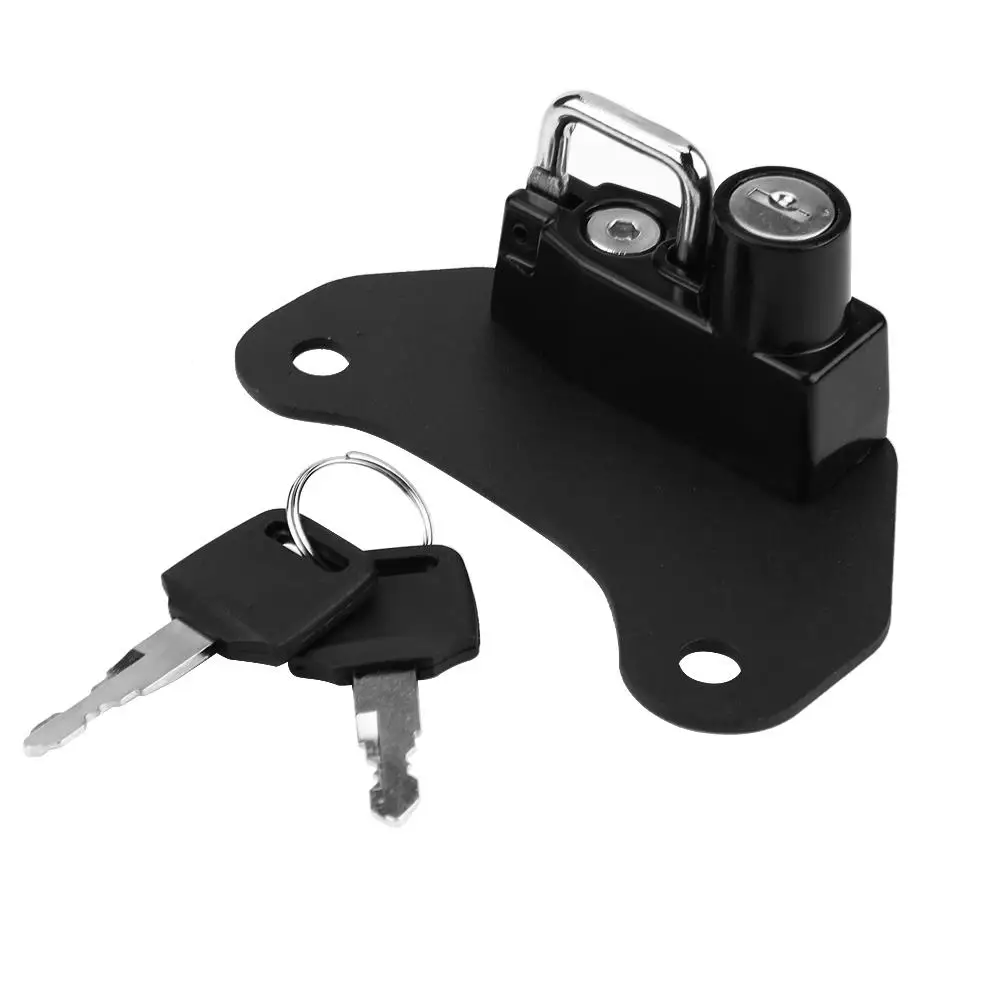 

Motorcycle Anti-theft Security Helmet Lock Alloy Black Mount Hook with 2 Keys Universal for Indian /Sixty 2015 2016-2018