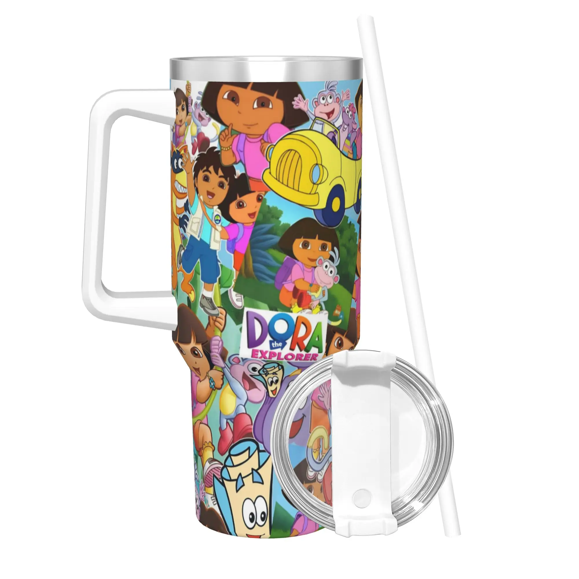 D-Doras The Explorers Tumbler 40oz Stainless Steel Double Wall Vacuum Insulated  Cup With Straw