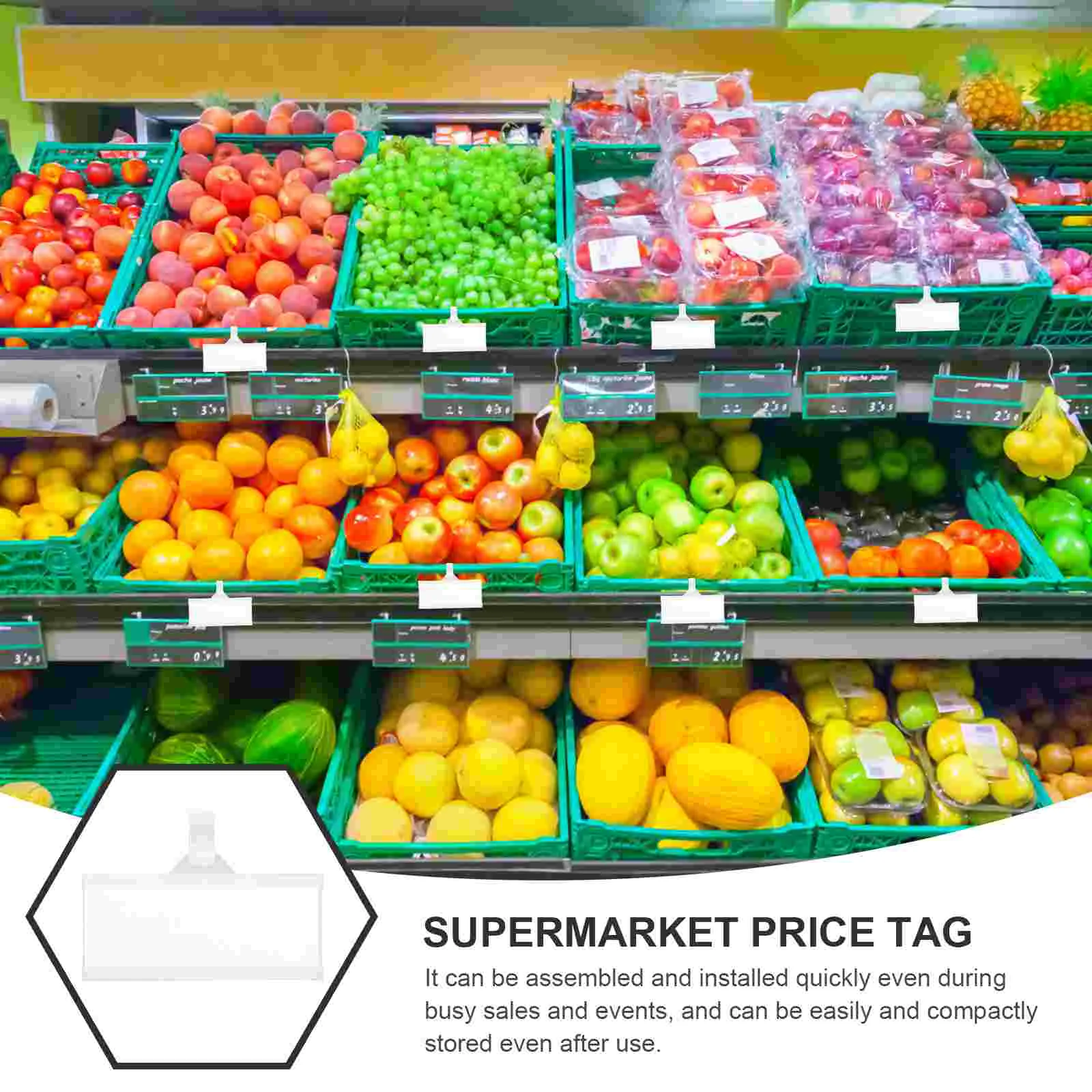 Juego de etiquetas acrílicas transparentes para exhibición de supermercado, Base de etiquetas de precio de productos, estante de exhibición de tarjetas, soporte de mercancía, 100 juegos