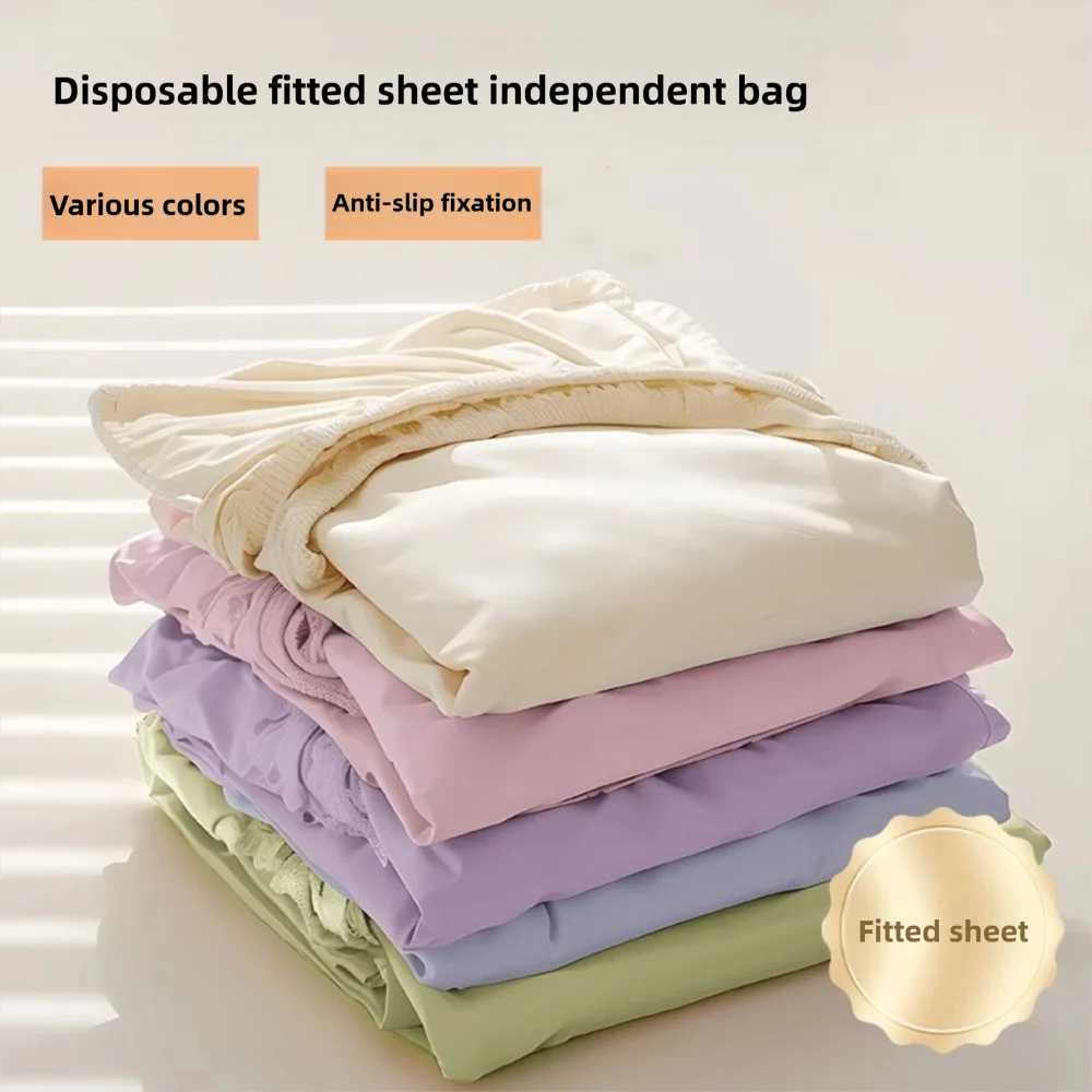 Non-woven Disposable Fitted Sheet Non Slip Single Bed Disposable Bed Sheet Double Bed with Elastic Bands Mattress Covers Hotel