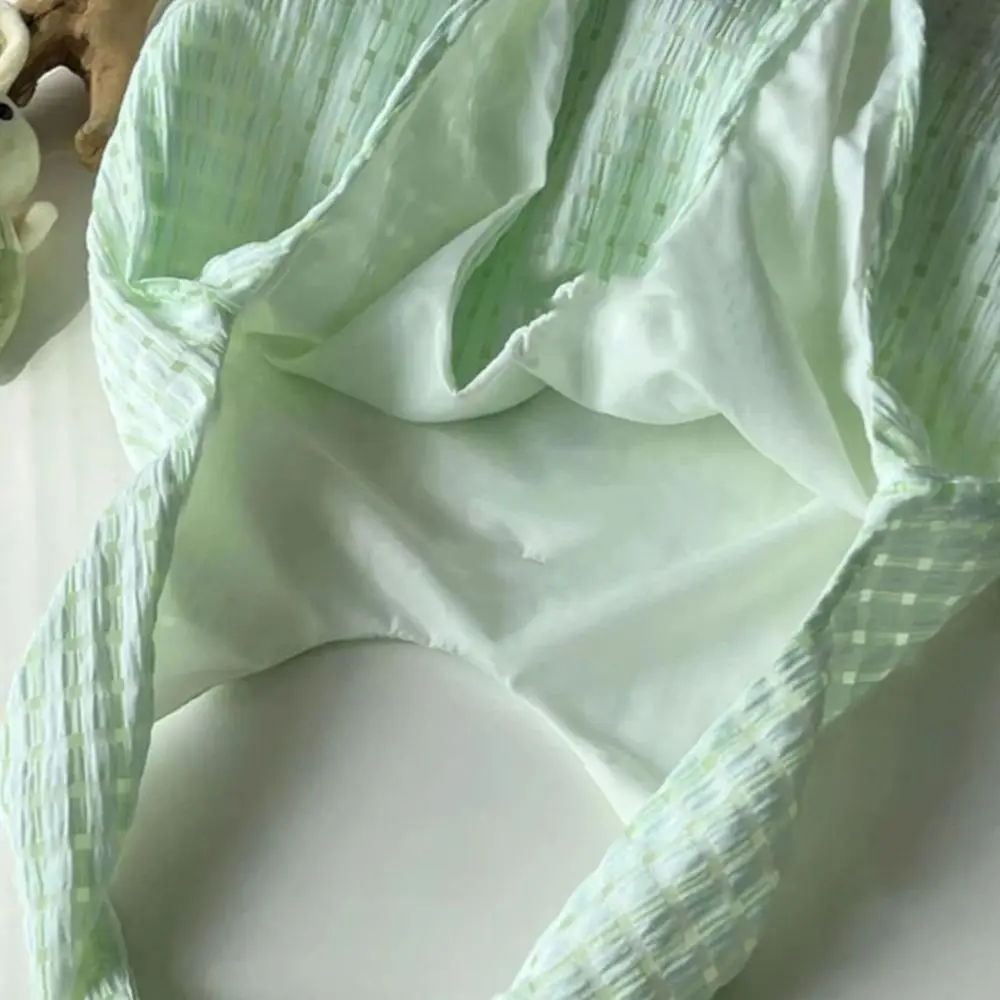 Bolso de lona a cuadros verde menta, pequeño bolso de hombro fresco, bolso de hadas versátil artístico de color caramelo, bolso informal ligero